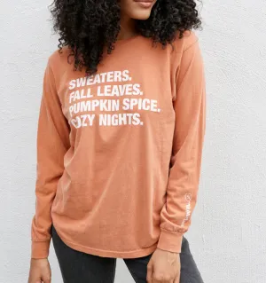 4 THINGS® Fall Unisex Long Sleeve Tee - Vintage Orange