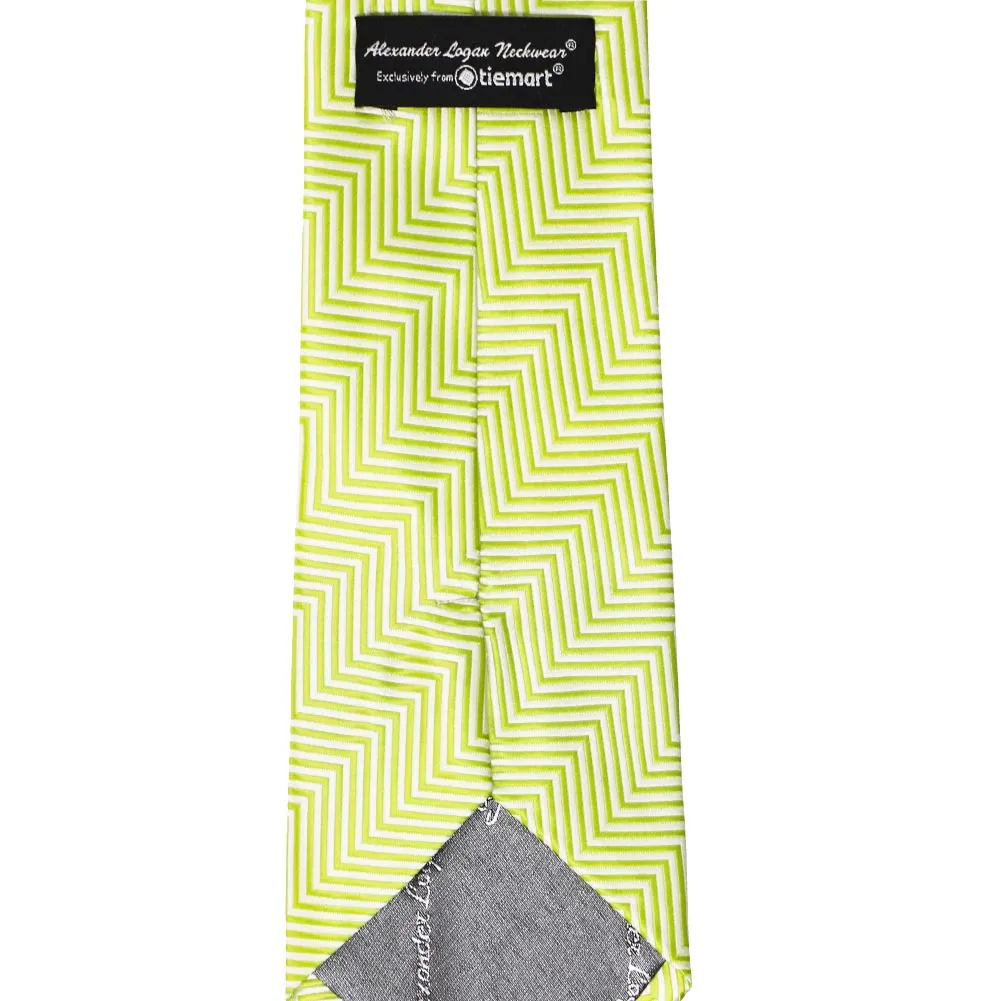 Apple Green Kimberly Chevron Striped Necktie