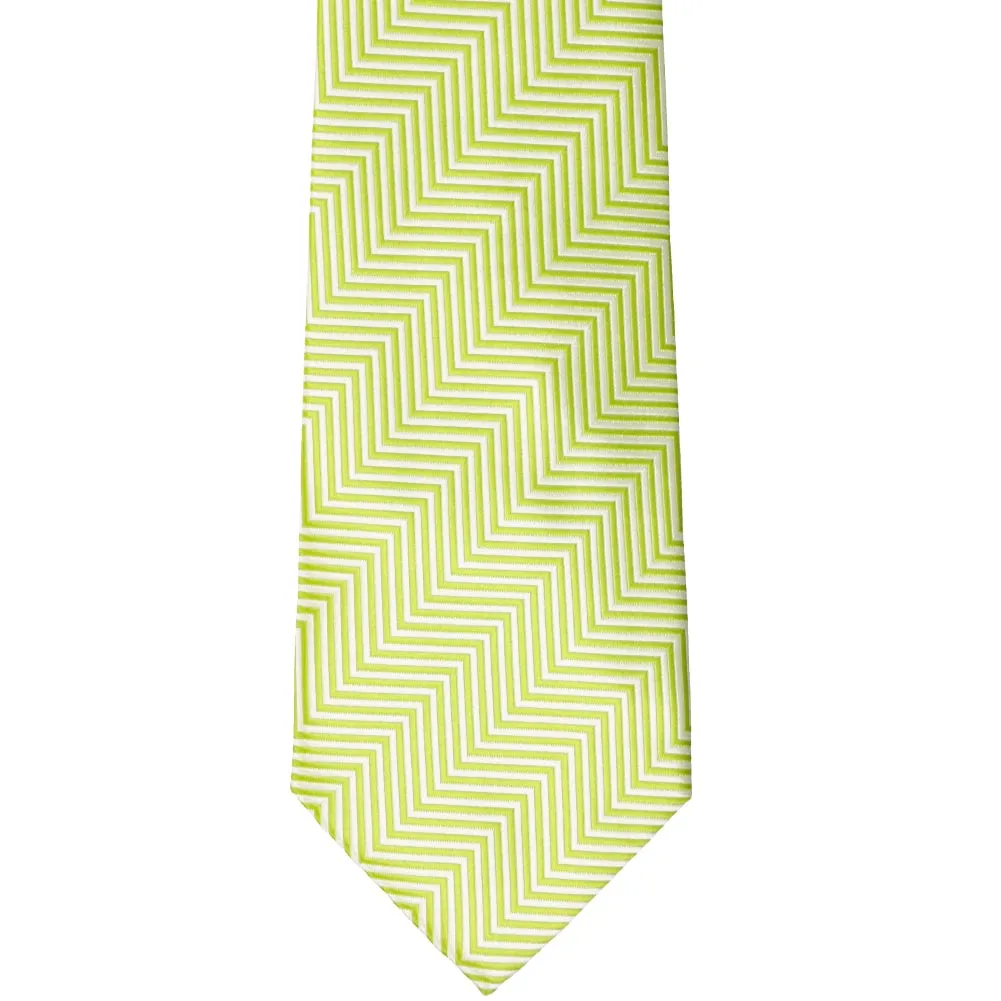 Apple Green Kimberly Chevron Striped Necktie