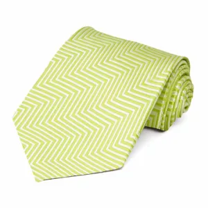 Apple Green Kimberly Chevron Striped Necktie