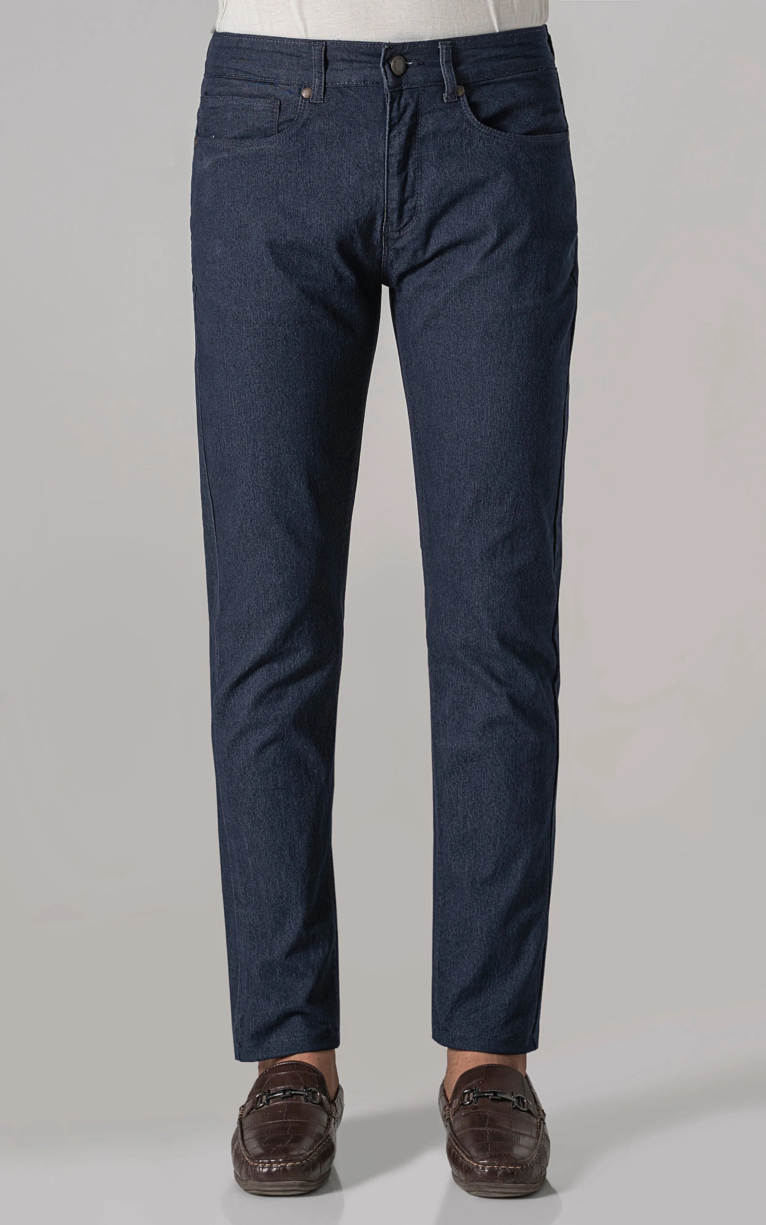 BASIC 5-POCKET MELANGE PANT NAVY