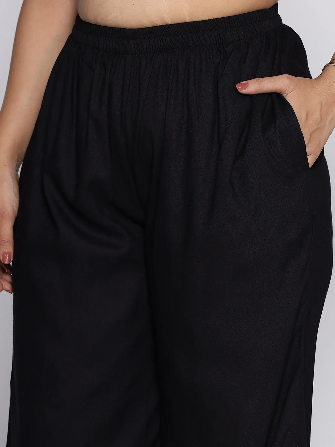 Black Rayon Culottes