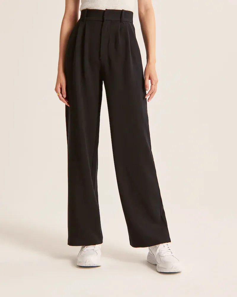 Black Wide Leg Tailored Pant