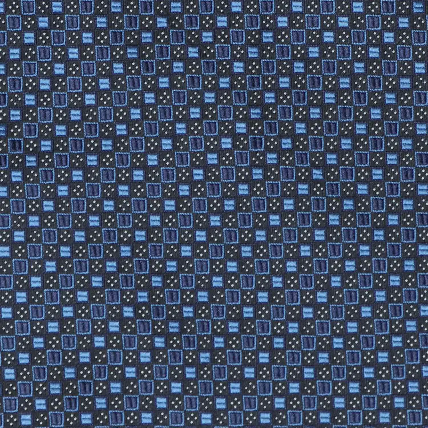 Brilliant Blue Marie Square Pattern Extra Long Necktie