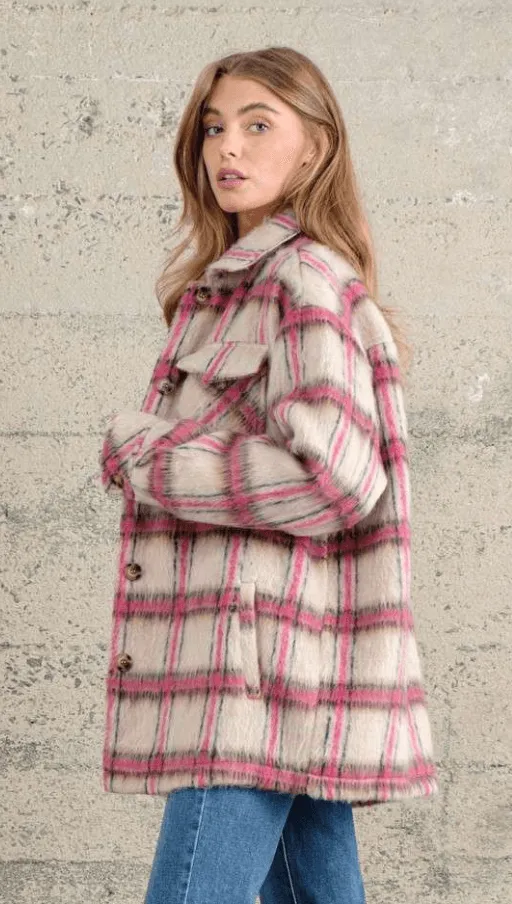 Button Down Furry Jacket by Shop Neighbor JK8089