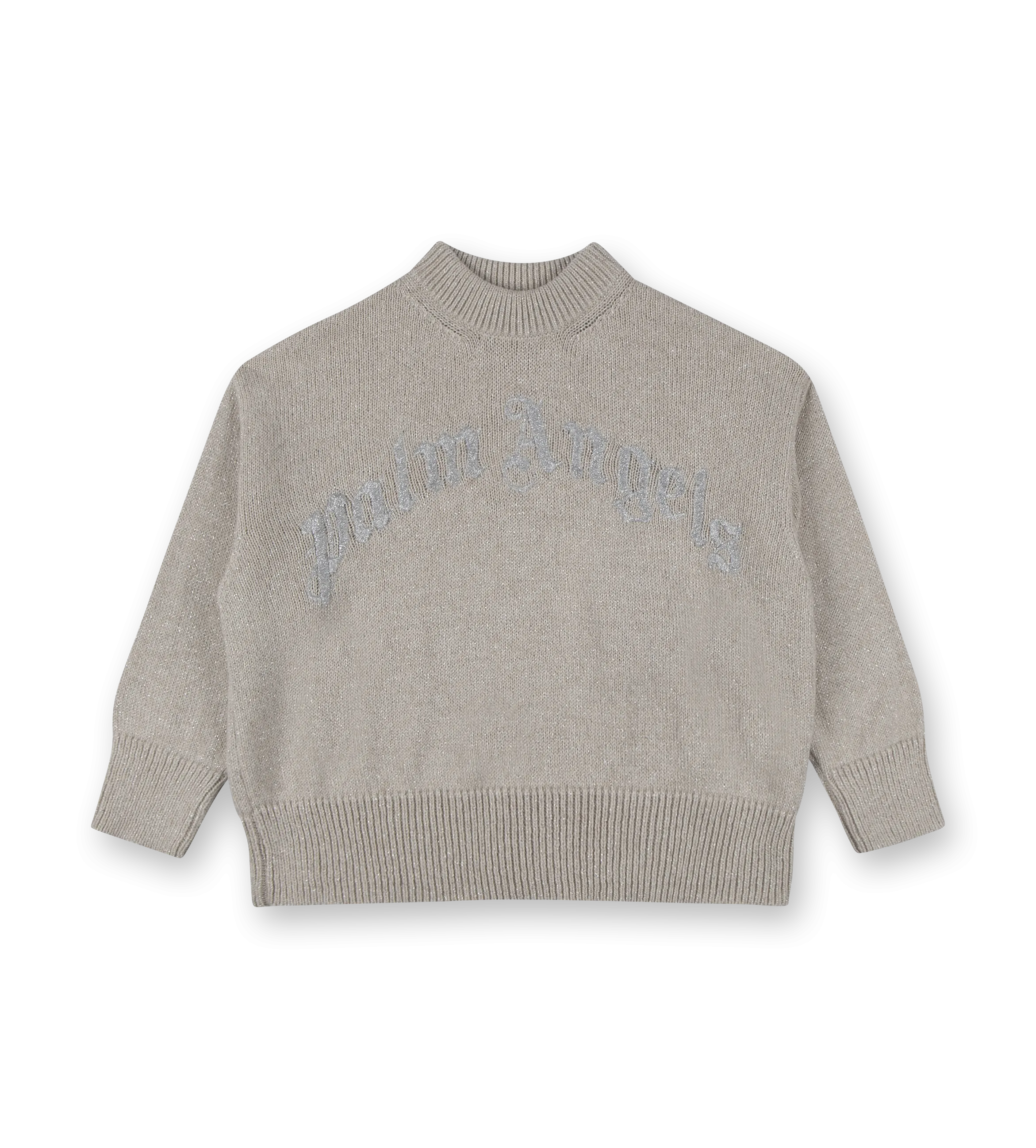 Curved Logo Sweater Ice Silver