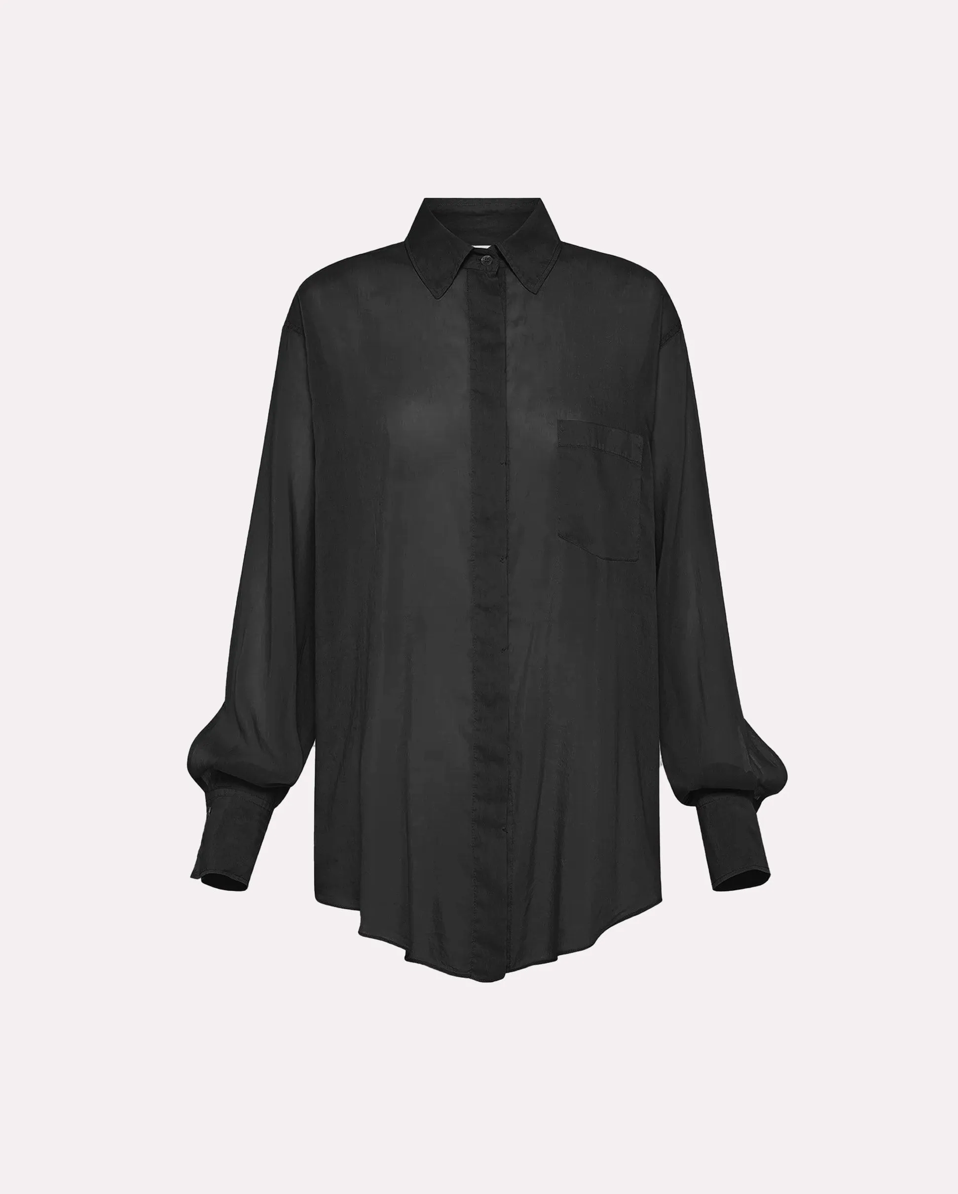 ESSENTIAL OVERSIZED VOILE SHIRT / NERO