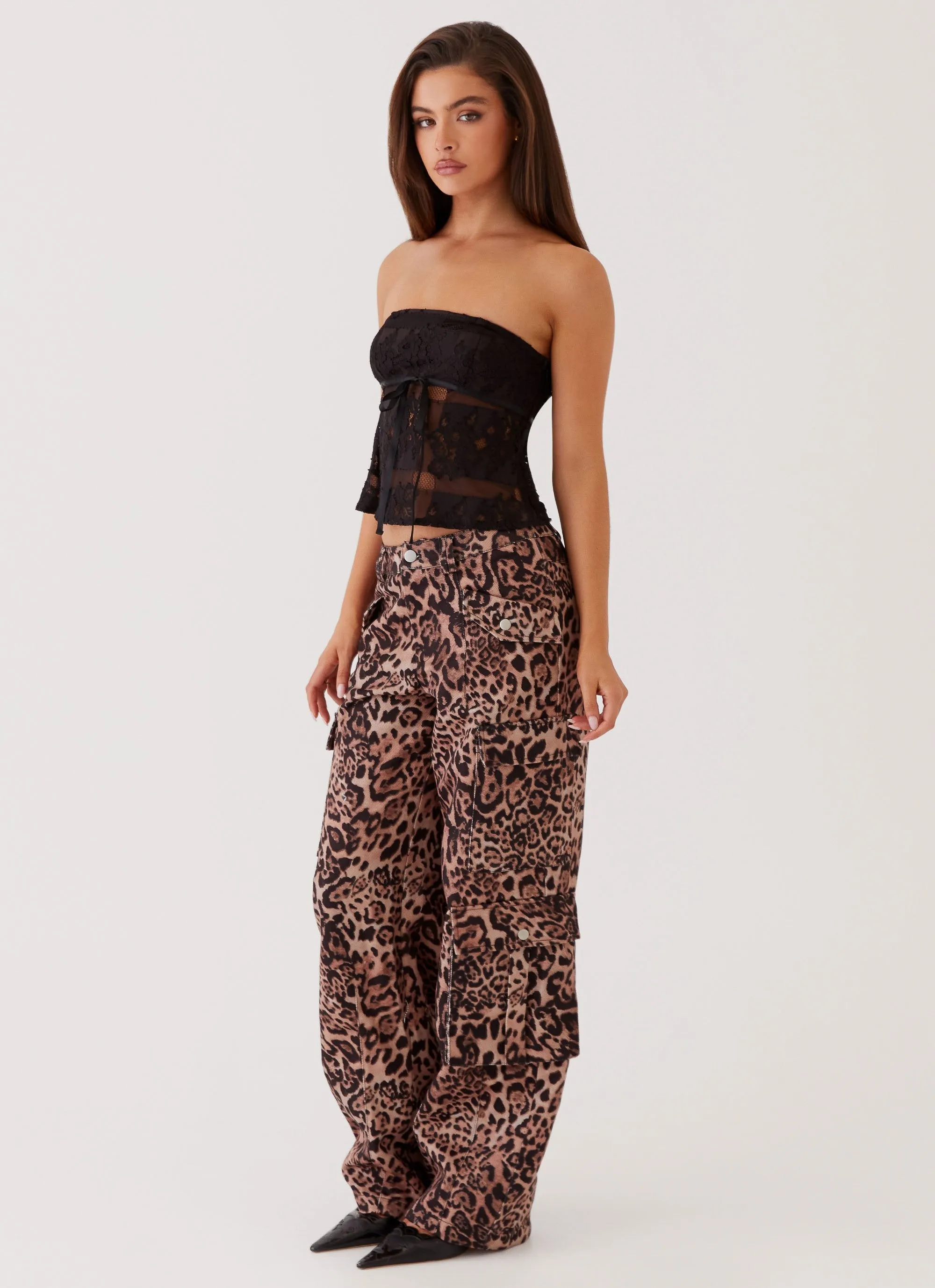 Greedy Cargo Pants - Leopard