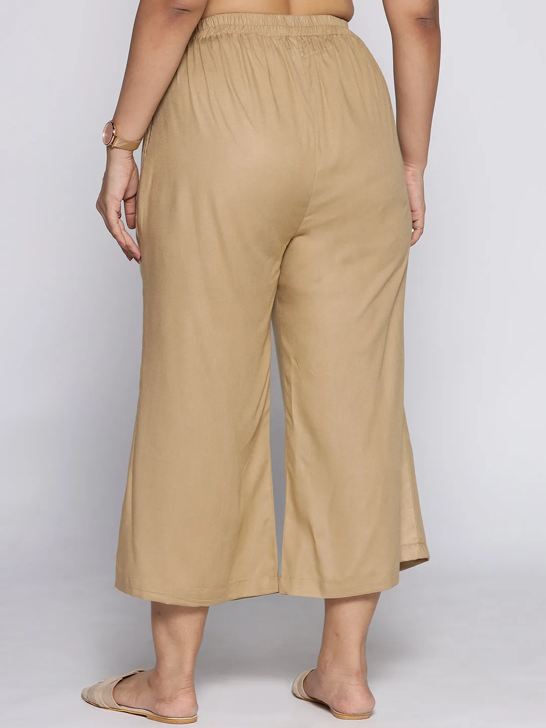 Khaki Rayon Culottes