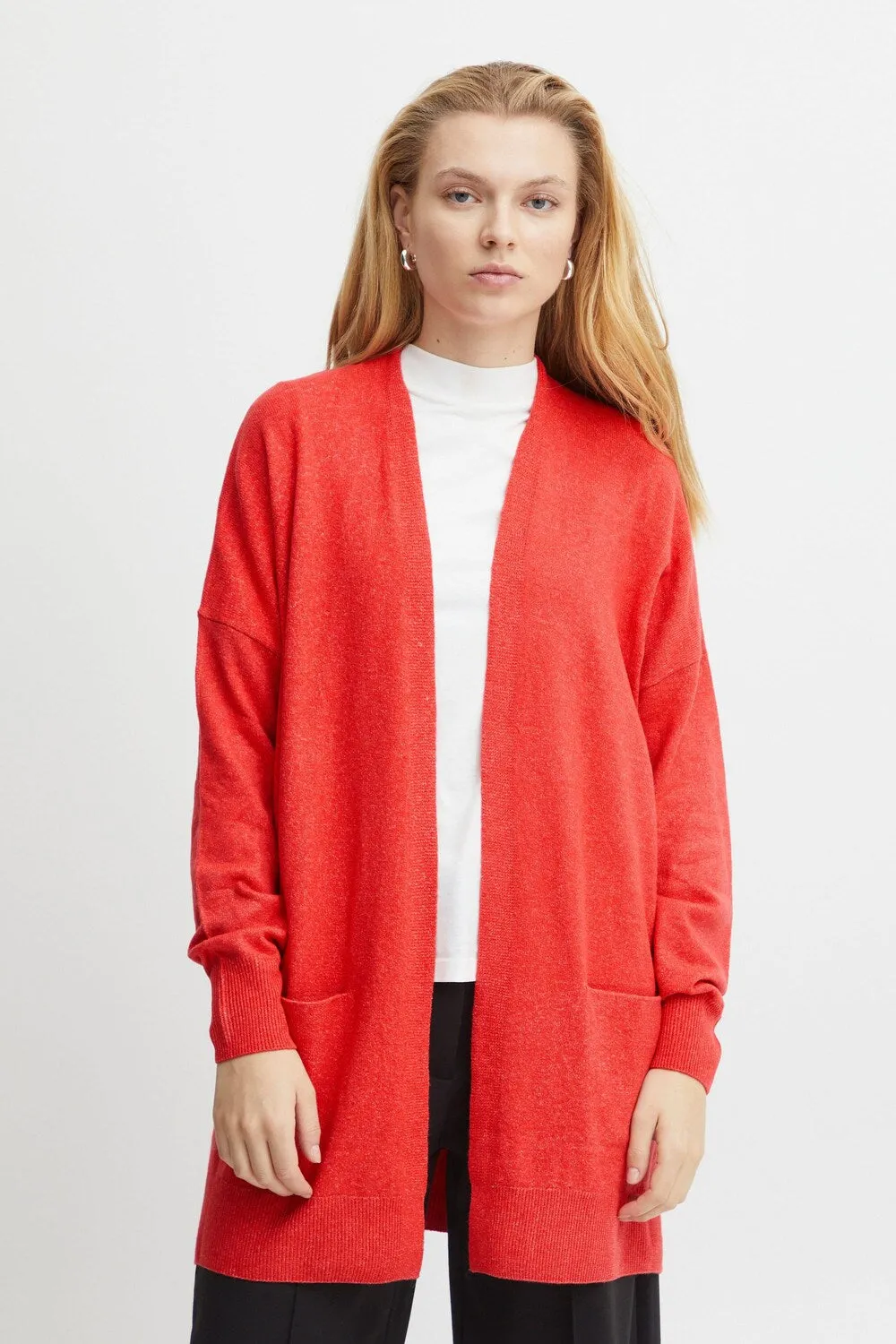 Knitted cardigan Ichi, red