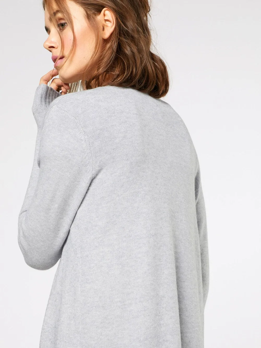 Knitted cardigan Vila Ril, mottled gray