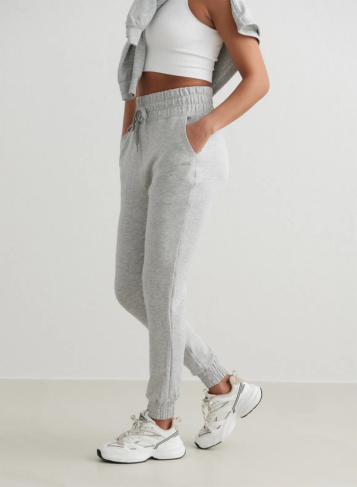 Light Grey Melange Comfy Modal Sweatpants