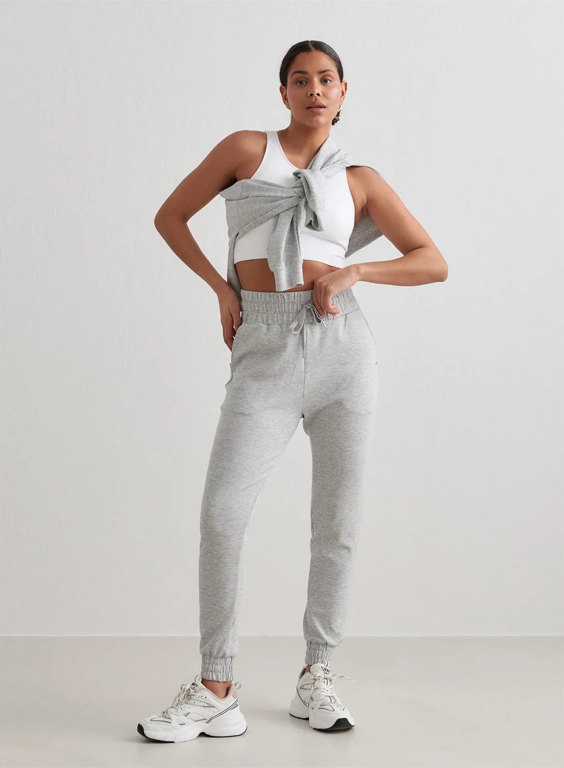 Light Grey Melange Comfy Modal Sweatpants