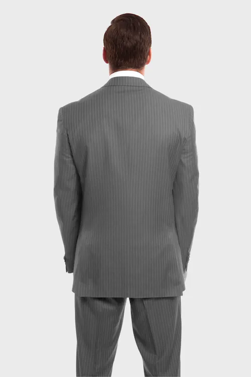 Light Grey Pinstripe Modern Fit 3 Piece Suit