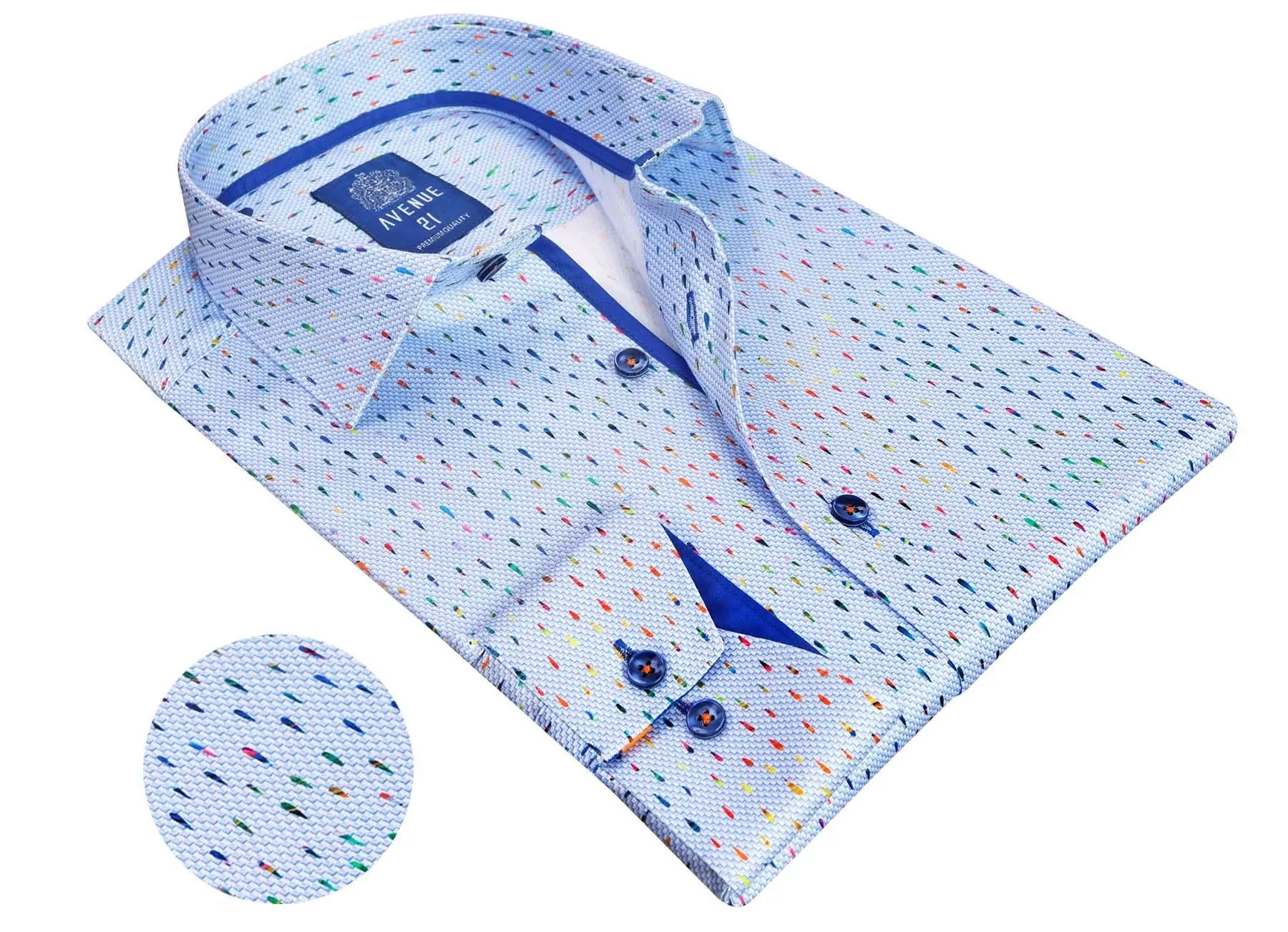 Men's European Long Sleeve Dress Shirt Avenue 21 | N41 Blue