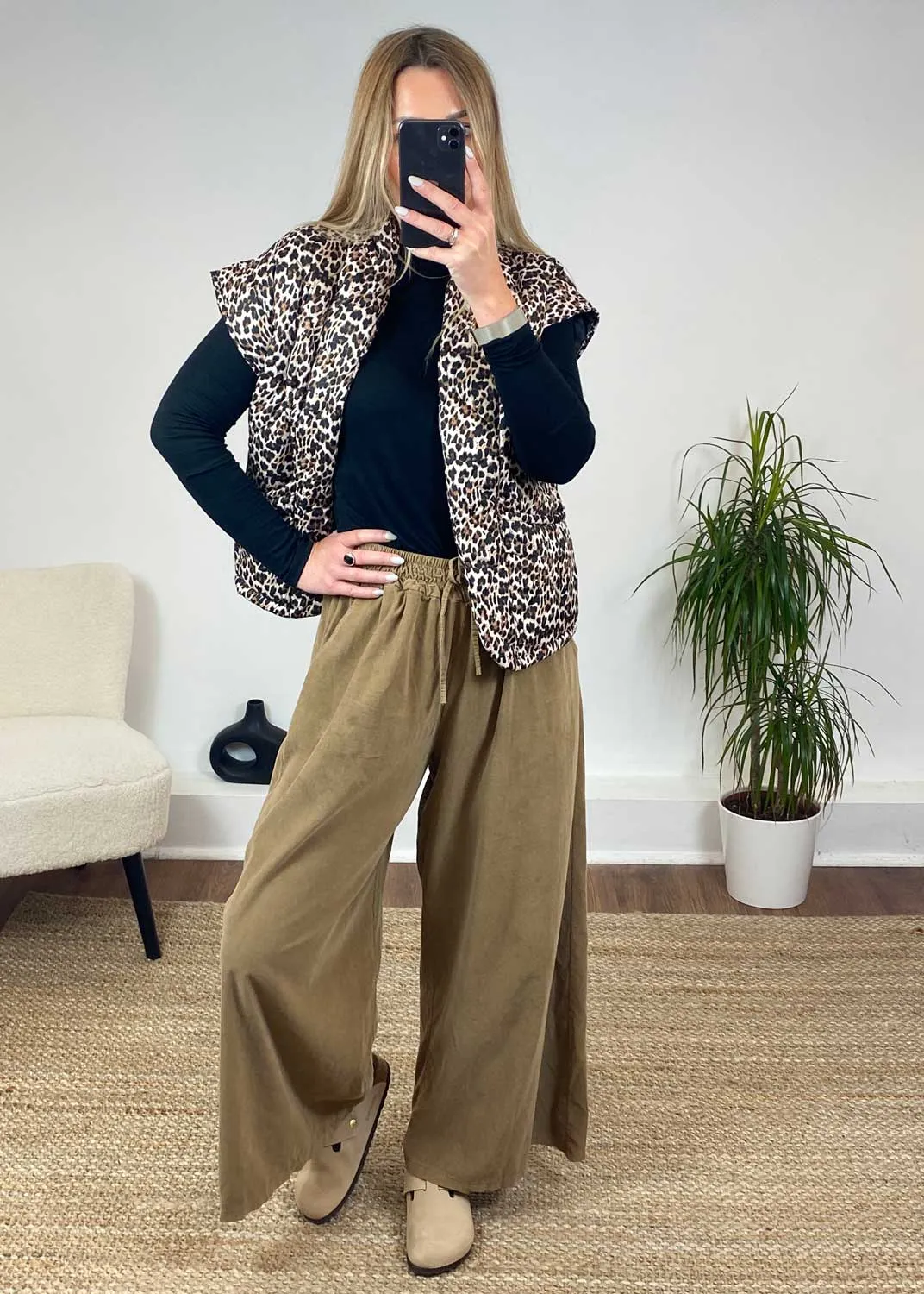 Misty Cord Wide Leg Pants in Camel