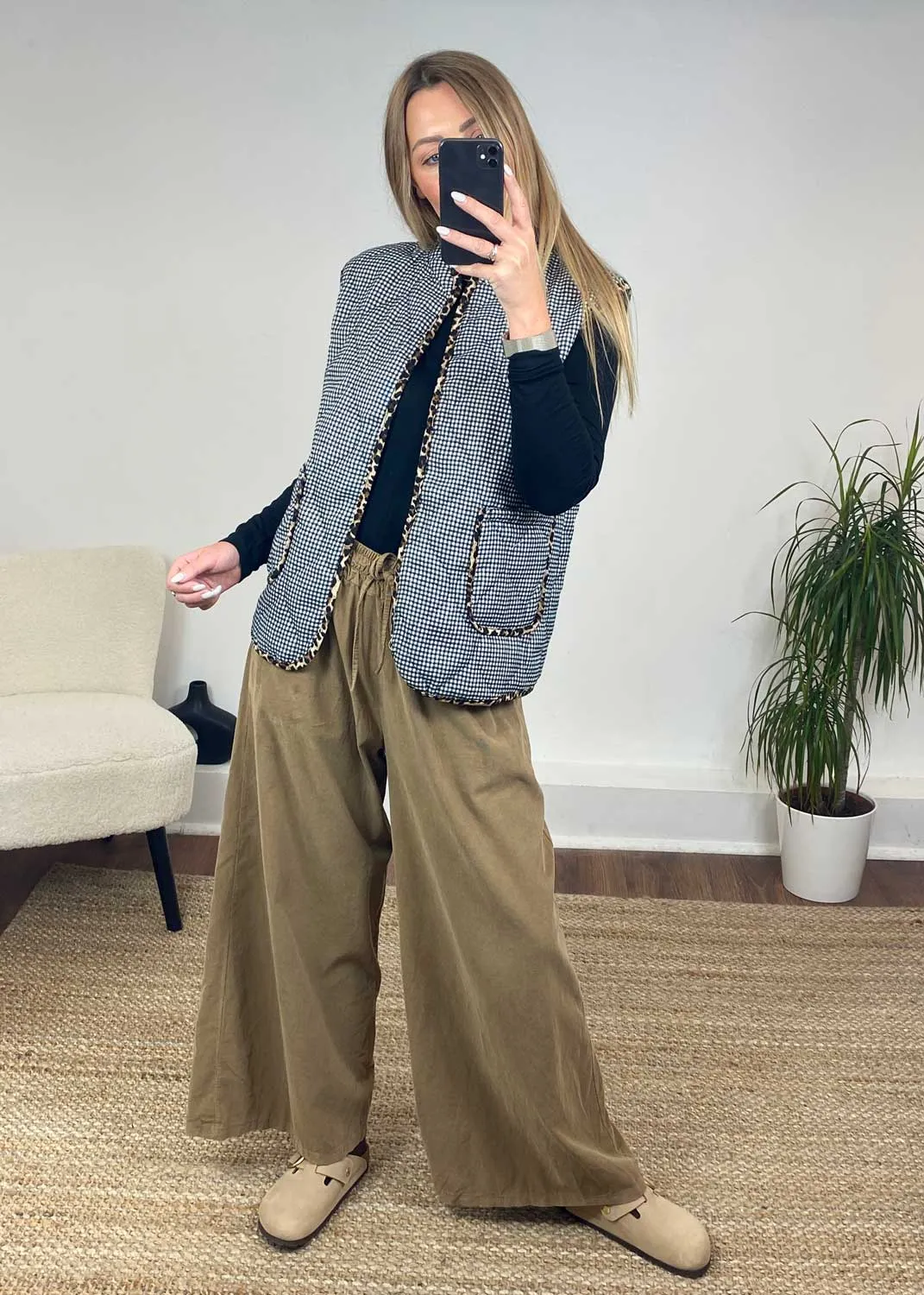 Misty Cord Wide Leg Pants in Camel