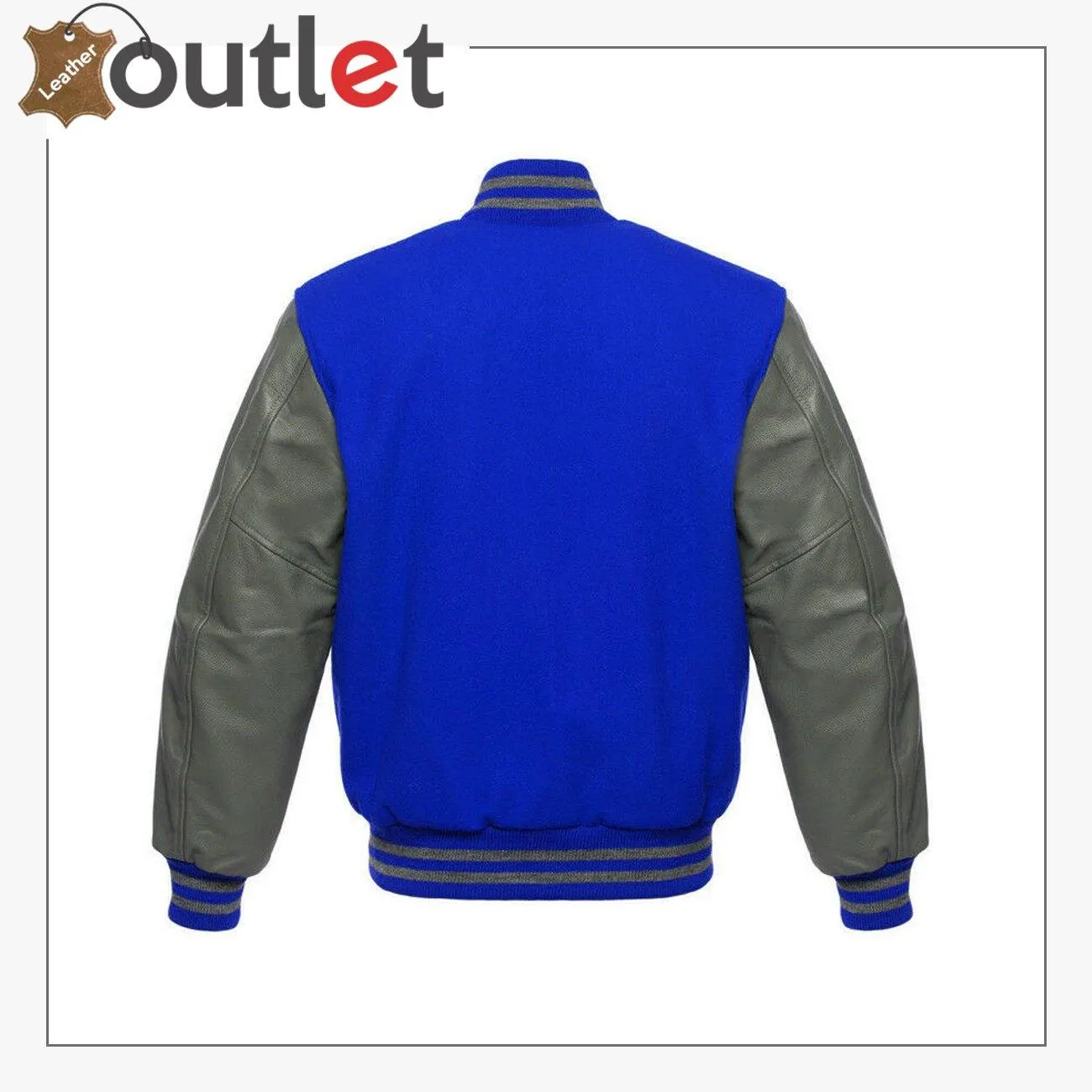 New Varsity Letterman Wool Jacket with Real Leather Sleeves