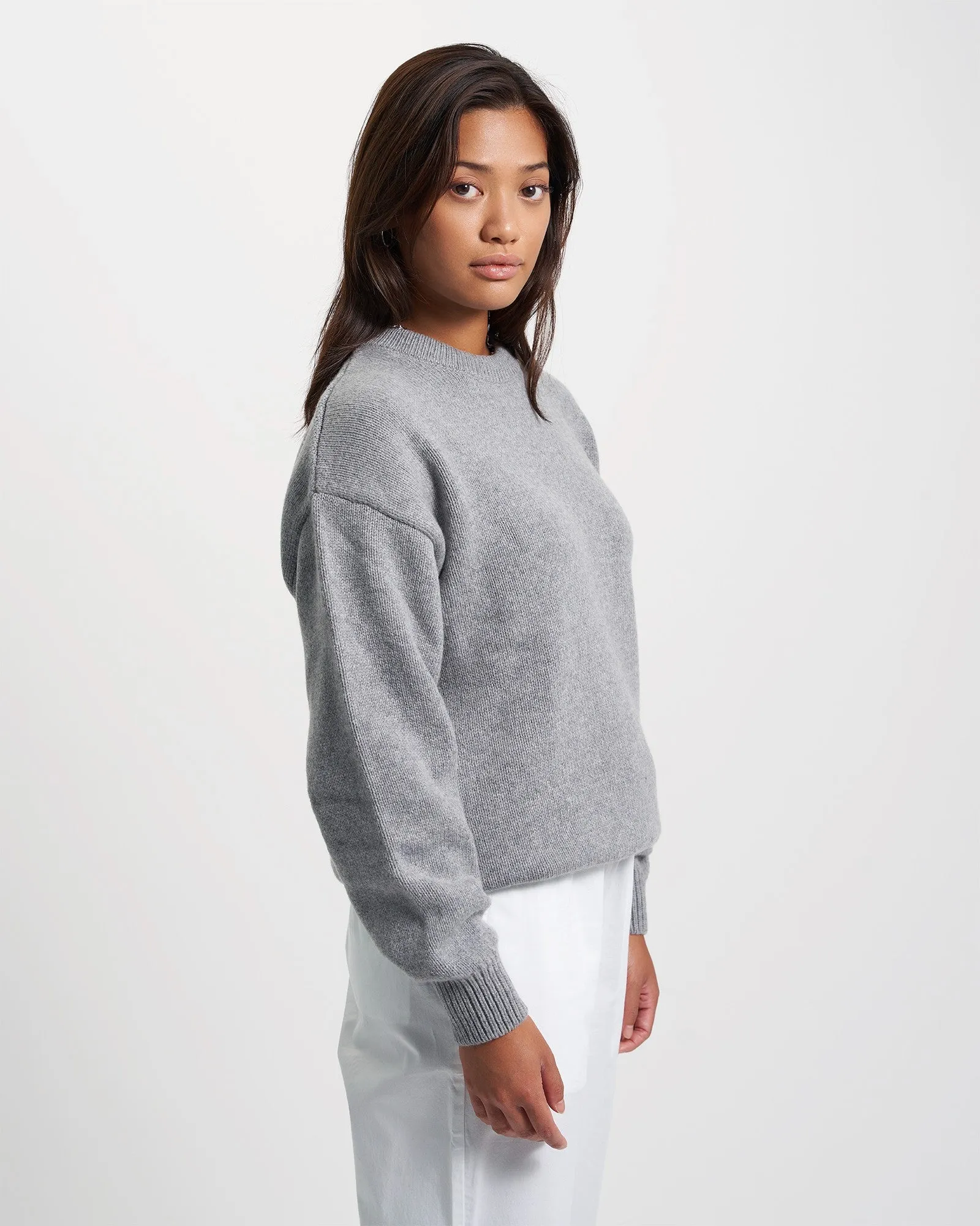 Oversized Merino Wool Crew - Burned Yellow