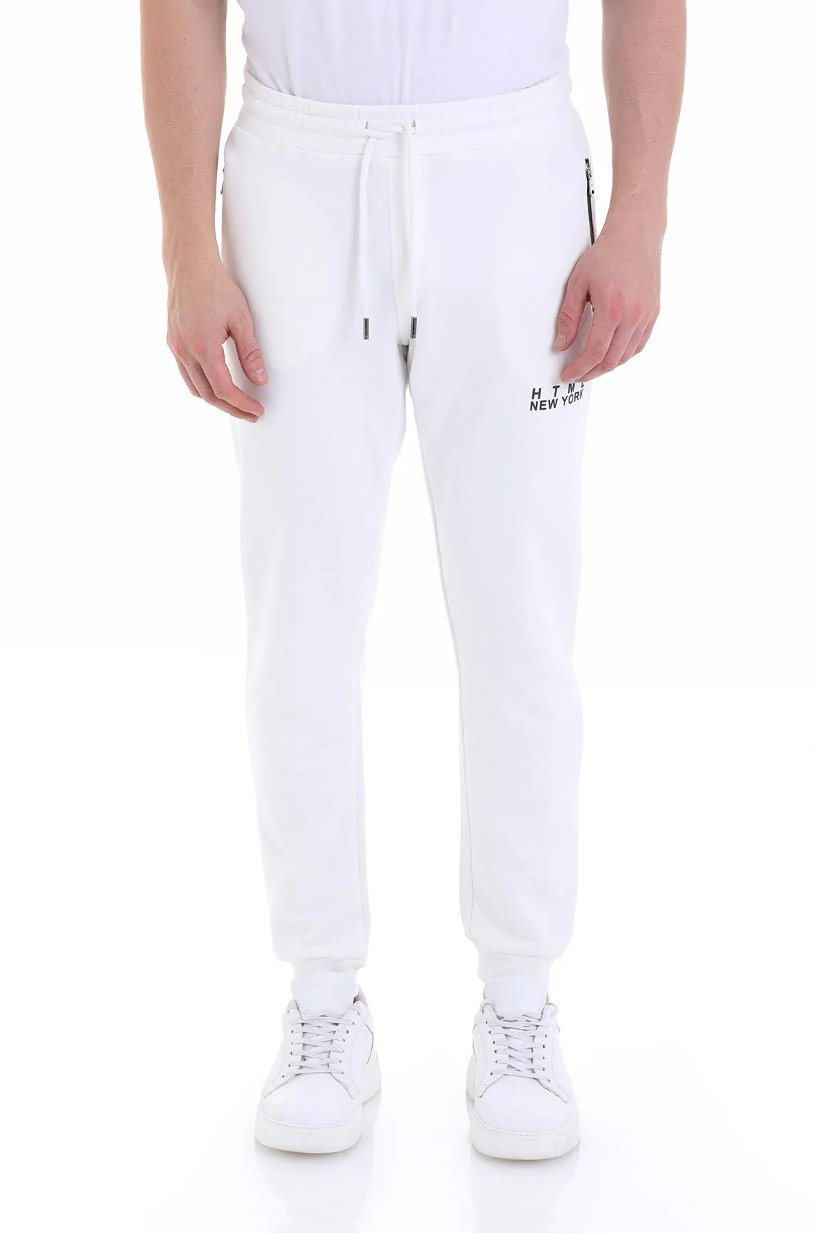 Regular Fit Cotton Blend Ecru Sweatpants