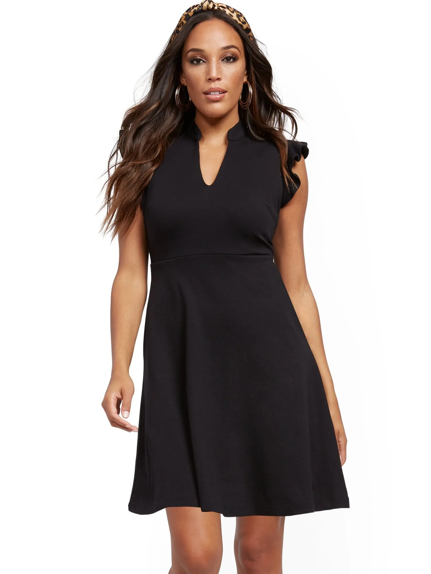 Ruffled Cotton Fit and Flare Dress