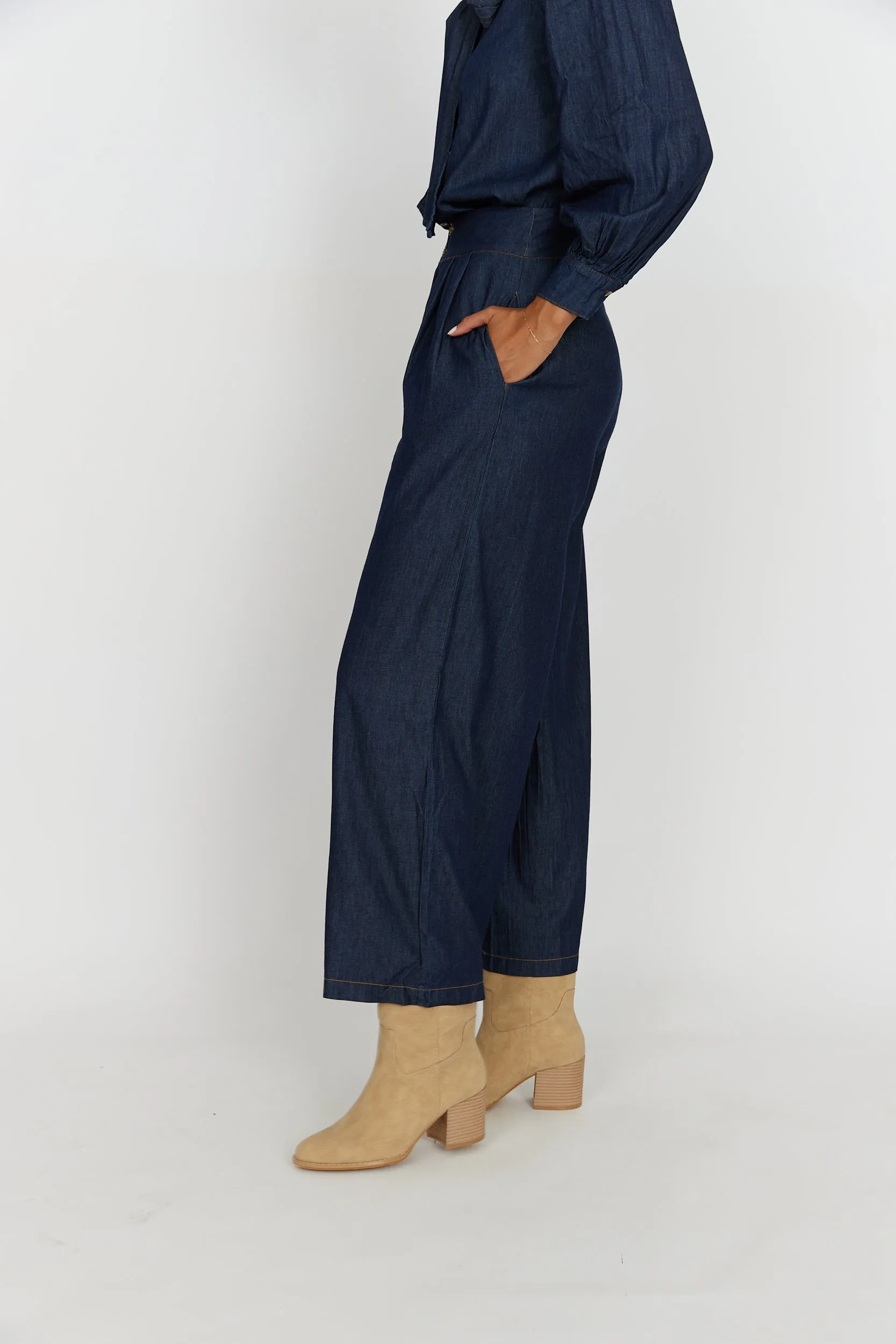 SALE - Altha Wide Leg Denim Pants