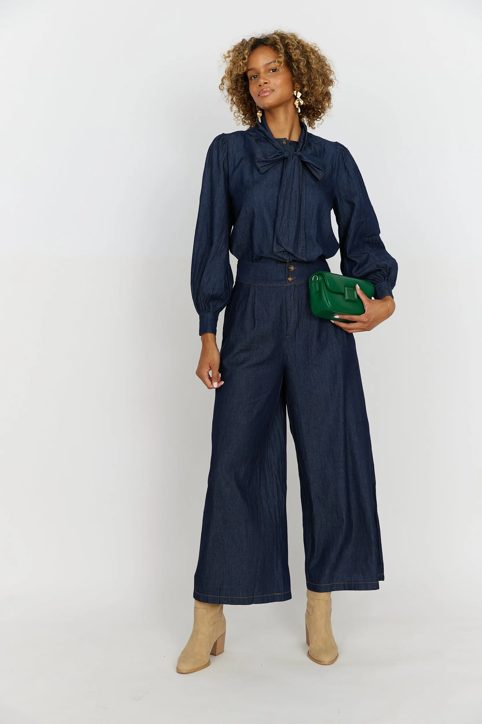 SALE - Altha Wide Leg Denim Pants