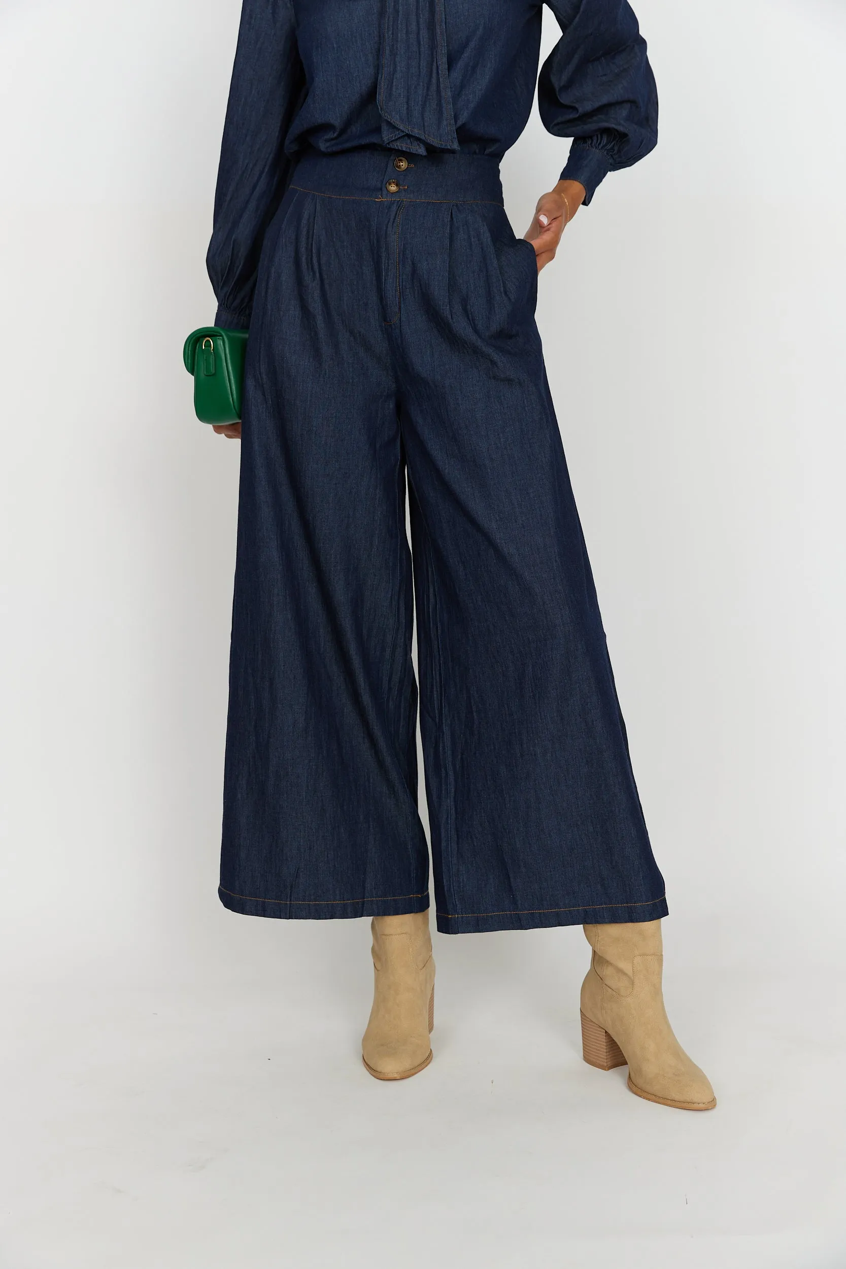 SALE - Altha Wide Leg Denim Pants