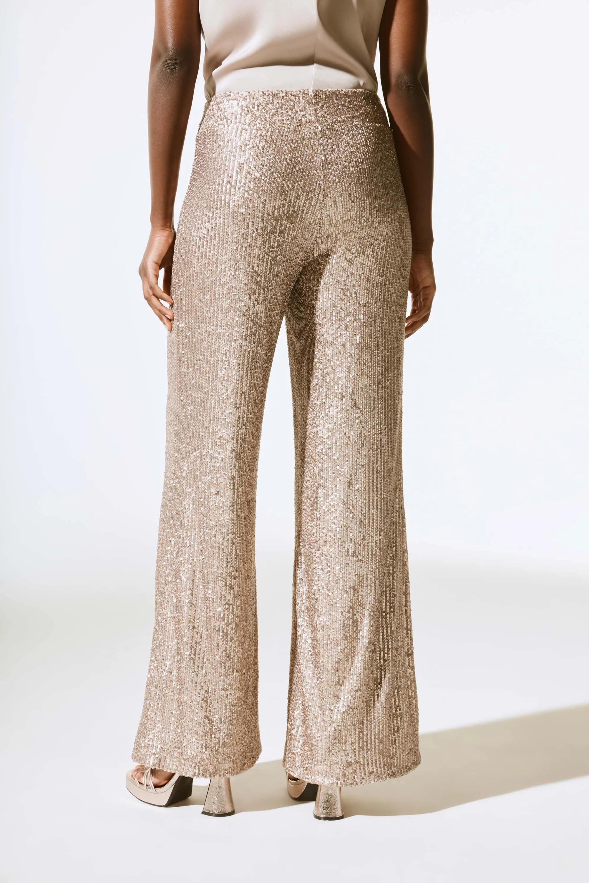 Sequined Wide Leg Pants