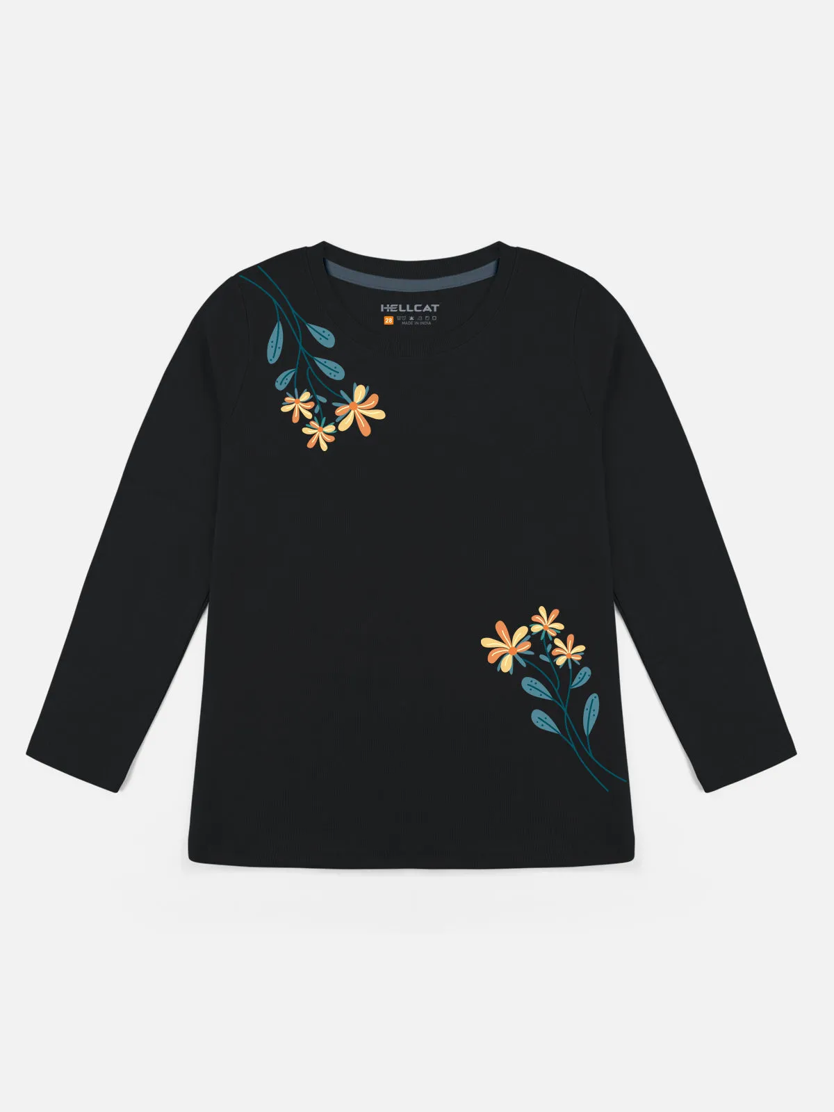 Trendy Printed Round Neck Full Sleeve T-shirts / Tops for Girls.