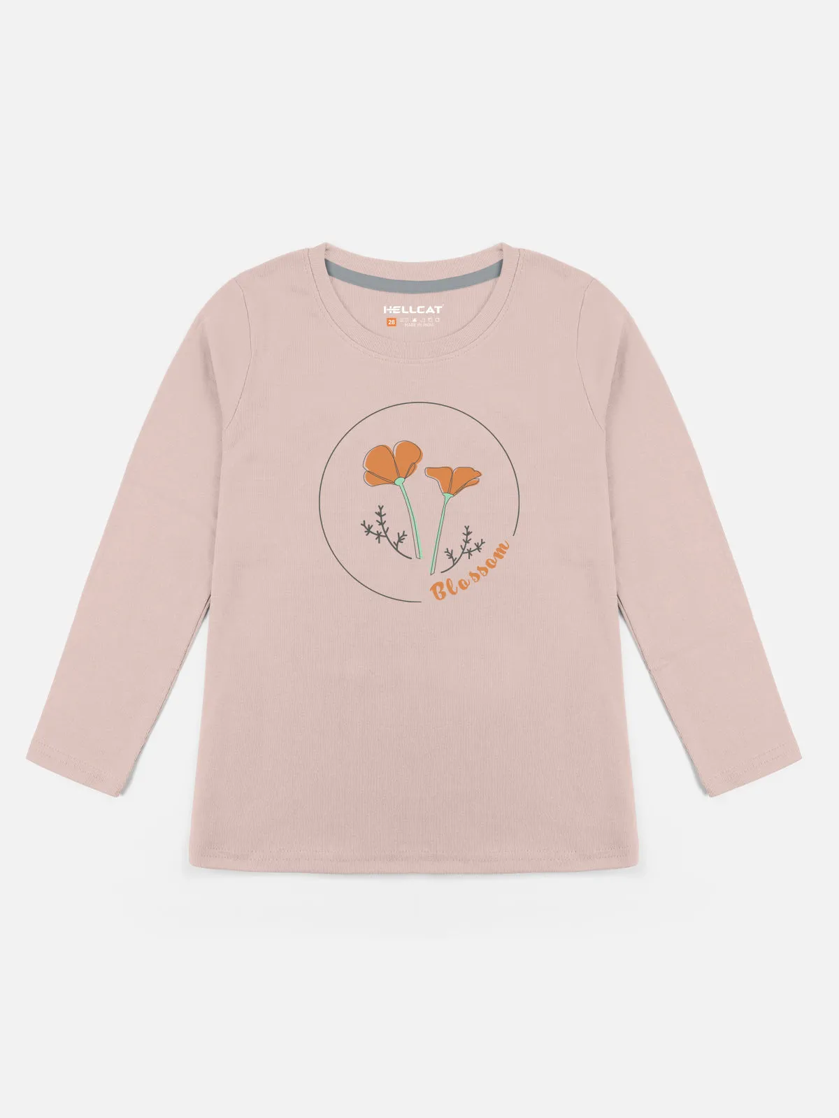 Trendy Printed Round Neck Full Sleeve T-shirts / Tops for Girls.