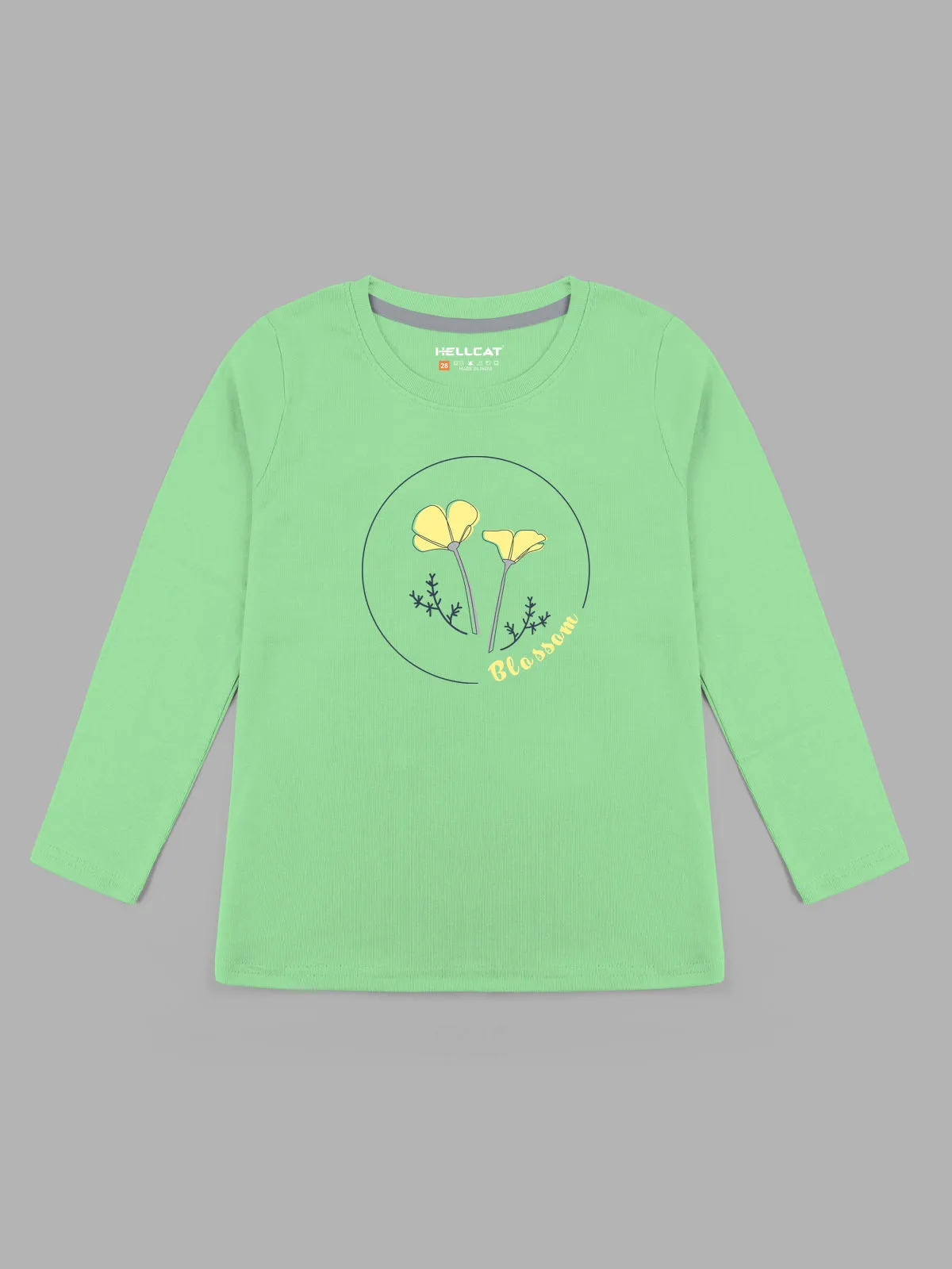 Trendy Printed Round Neck Full Sleeve T-shirts / Tops for Girls.