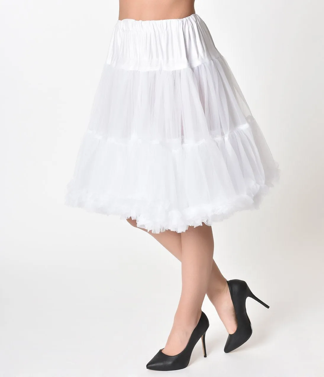 Unique Vintage White Retro Style Ruffled Petticoat Crinoline