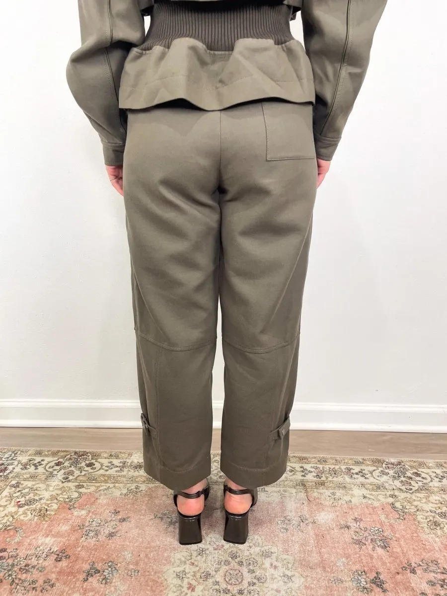 Utility Relaxed Tapered Pant w/Satin Piping in Army