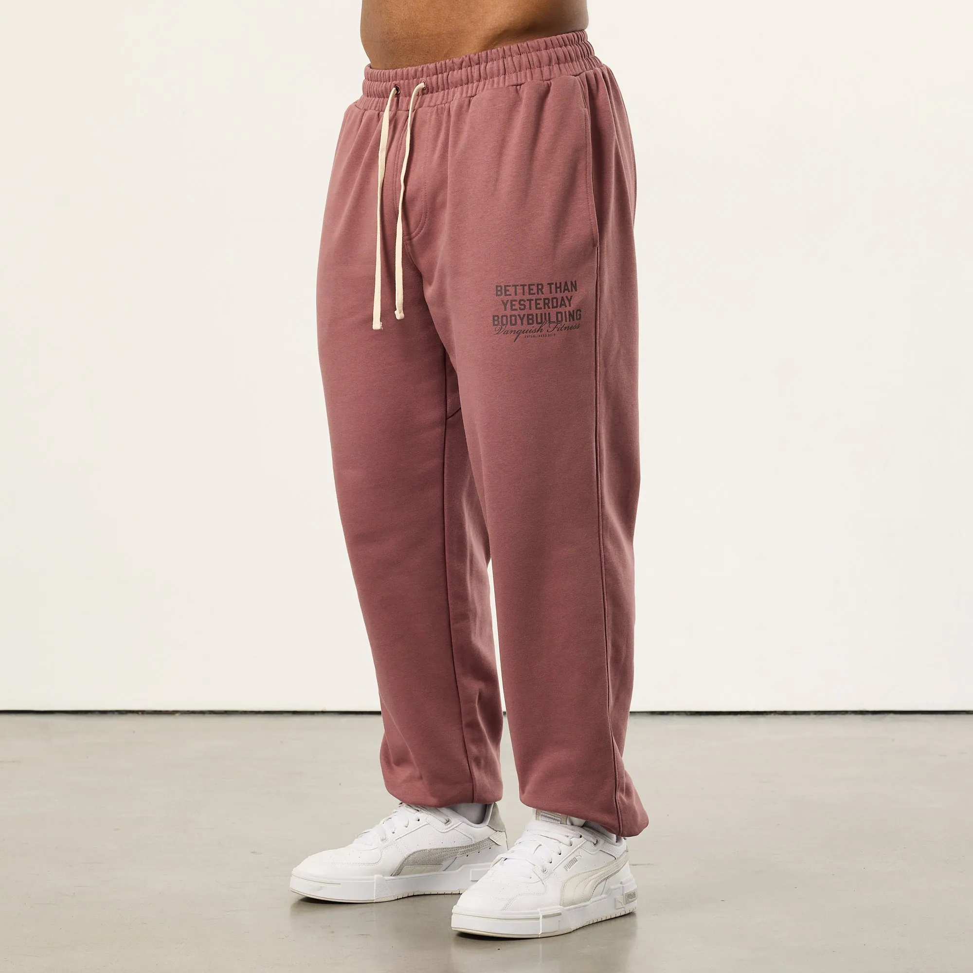 Vanquish Bodybuilding Dark Mauve Oversized Sweatpants