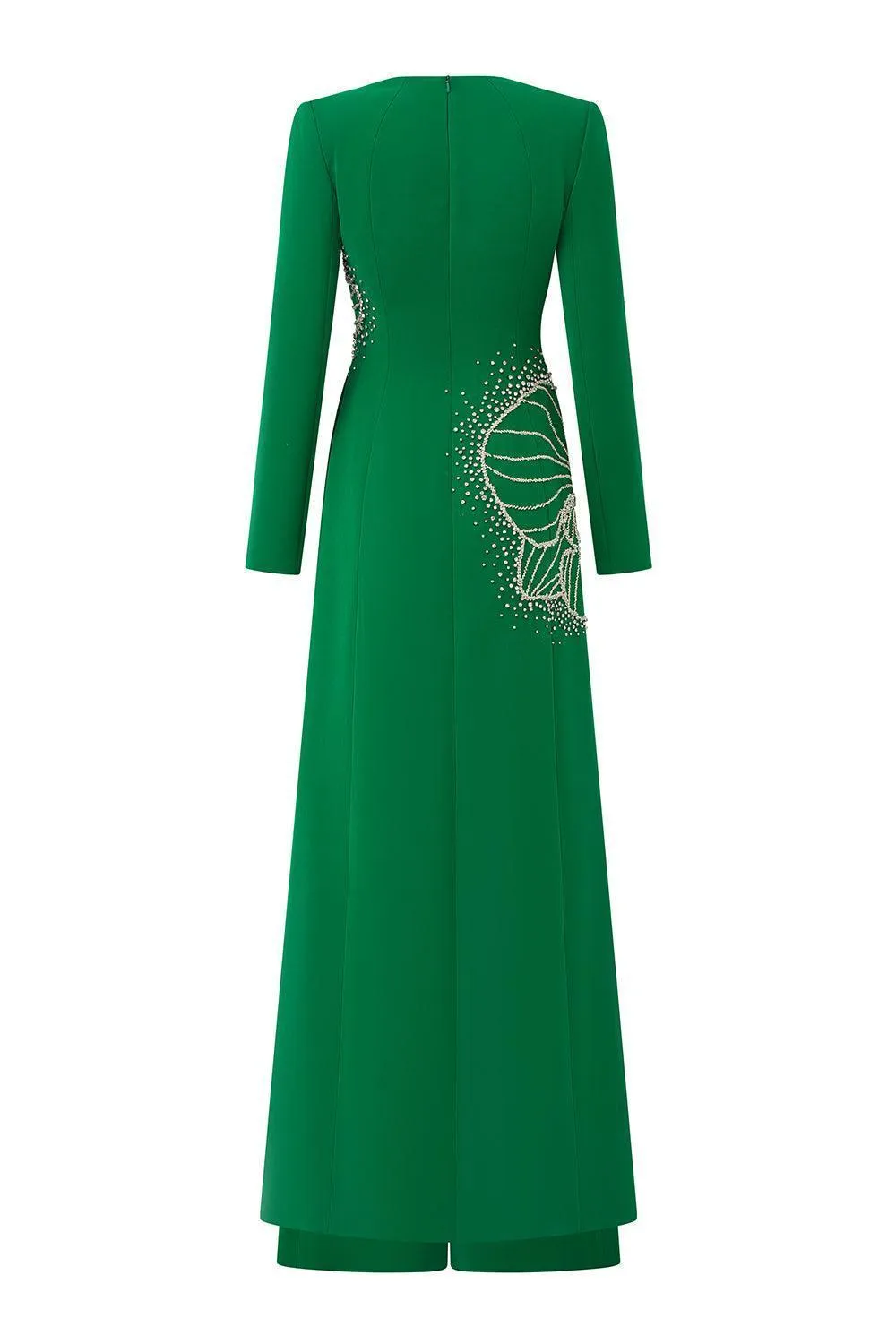 Vivacy Sheath Queen Anne Neck Velvet Satin Floor Length Ao Dai