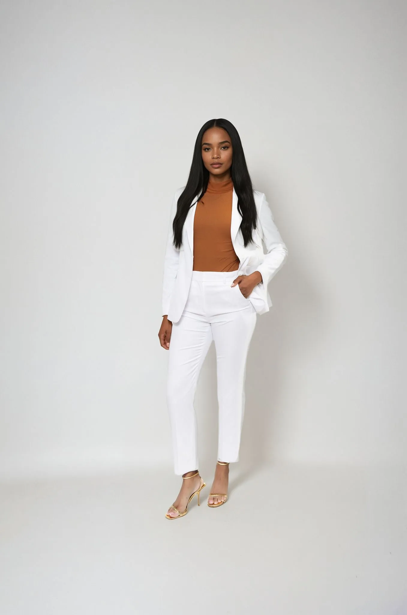 Women's White Suit Separates Pants